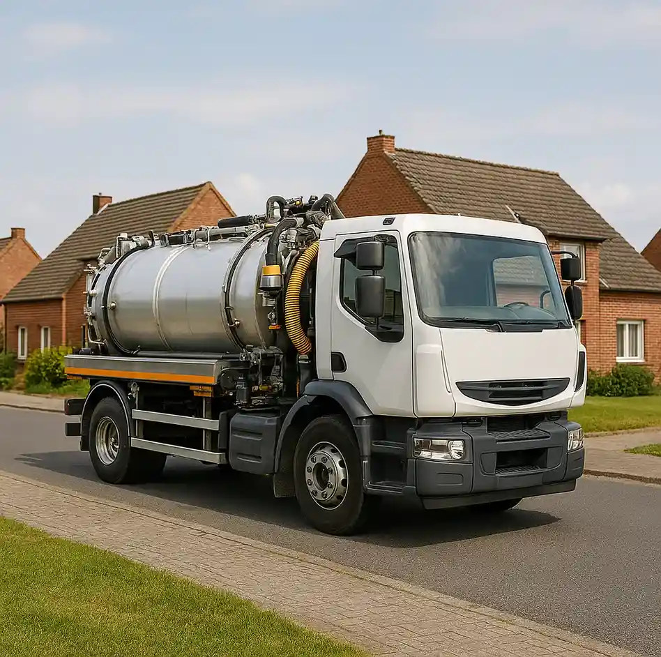 Un camion d'assainissement pour vidange fosse septique